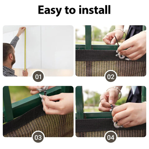 Installation steps for Heavy Duty Outdoor Fence Privacy Screen 4x32 Ft With Breathable HDPE Fabric for patio yard and garden.