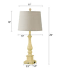 Three Way Dimmable Touch Control Table Lamps Set Of 2 With USB Charging Ports Farmhouse Linen Drum Desk Lamps 11-inch shade