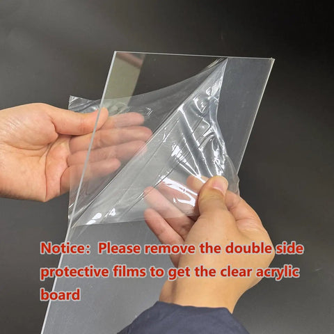 Removing protective film from acrylic board for 15 Ball Golf Ball Display Case Wooden Shadow Box With Acrylic UV Dust Cover