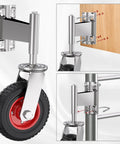 Spring Loaded Gate Caster Wheels Four Inch Rubber Tire Heavy Duty With Hardware for Tube and Metal Gates installation view