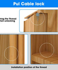 Pull cable lock mechanism for Pivot Door Hinges Heavy Duty Stealthy Hidden Hinge Kit installation in wood secret doors.
