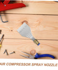 Supvox Industrial Aluminum Blow Dryer Nozzle With Precision Airflow Concentrator Attachment, durable air nozzle on wooden surface.
