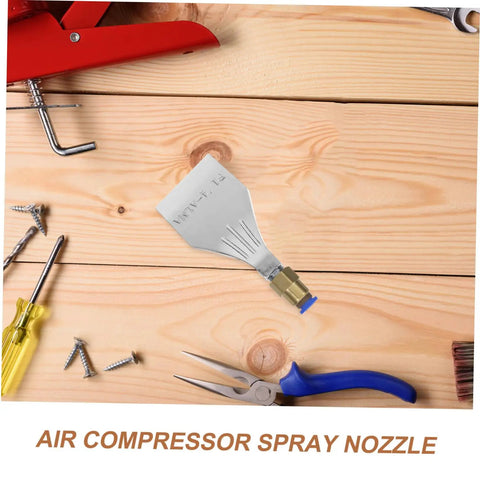 Supvox Industrial Aluminum Blow Dryer Nozzle With Precision Airflow Concentrator Attachment, durable air nozzle on wooden surface.