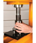 Beefy 12 Ton Hydraulic Shop Press With Adjustable Height Remote Cylinder And Pressure Gauge for bearing installation close-up