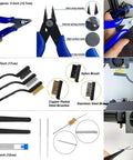 All In One 124 Piece 3D Printer Tool Kit With Carry Case For Finishing Cleaning Nozzles Trimming And Sanding tools close-up