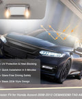 Honda Sun Visor Pair For 2008-2017 Accord Driver And Passenger Side Replacement With Vanity Light Gray Illuminated Includes Clips And Instructions Direct Fit, image showing visor design and Honda Accord.