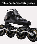Inline Skate Wheel Set Eight Pack 90mm 100mm 110mm Replacement Wheels For Rollerblade PU Single Row 85A Hardness Black 24mm Width