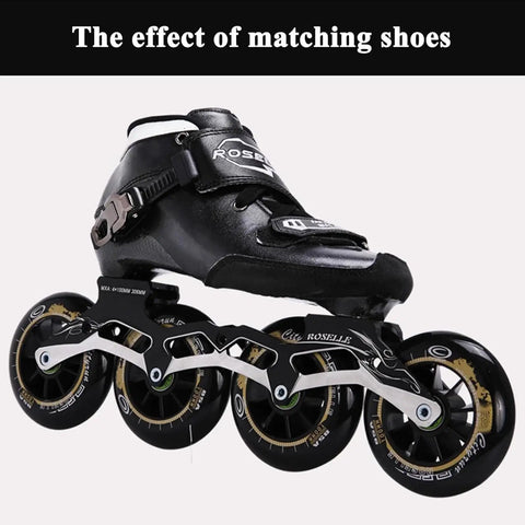 Inline Skate Wheel Set Eight Pack 90mm 100mm 110mm Replacement Wheels For Rollerblade PU Single Row 85A Hardness Black 24mm Width