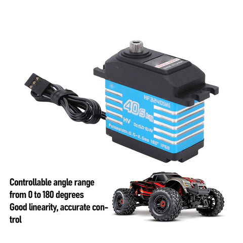 Heavy Duty RC Digital Servo Motor Featuring IP68 Waterproof Sealing And Solid Aluminum Gears built tough for 1 10 scale RC cars.