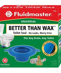 Box of Wax Free Universal Toilet Seal Gasket Fits 3 Inch Or 4 Inch Drains With Stackable Seal and Slide On Spacer Brass Hardware