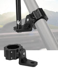 Heavy Duty UTV Flag And Light Bar Mount Bracket With Smooth 360 Rotation For 1.75 To 2 Inch Roll Bars showcasing secure attachment on roll bar.