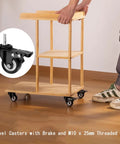 Straight Up Heavy Duty Silent Pu Caster Wheels 4 Pack 2 Inch Lockable Swivel With M10x25mm Screw Insert 200lb Load Bearing Trolley on furniture