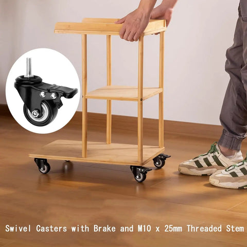 Straight Up Heavy Duty Silent Pu Caster Wheels 4 Pack 2 Inch Lockable Swivel With M10x25mm Screw Insert 200lb Load Bearing Trolley on furniture