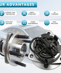 Front Wheel Hub Bearing Assembly For 5 Lug Vehicles Compatible With Malibu 2004 2012 Cobalt 2008 2010 HHR 2008 2010 G6 2005 2010 Saturn Aura 2007 2009 With ABS Replacement 513214, featuring high precision and stable performance