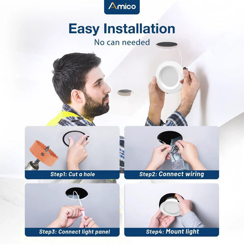 6 Pack 2 Inch Led Canless Recessed Downlights With Adjustable Five Color Temperatures Ultra Thin Ic Rated Ceiling Lights For Kitchens And Bathrooms Super Clean Vibes And Zero Fuss Install