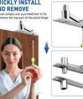 Heavy Duty Pivot Door Hinges For Wood Doors With 360 Degree Shaft Stainless Steel Pivot Hinge System For Hidden Doors And Bookshelf Bookcase Doors TamBee being installed with a screwdriver.