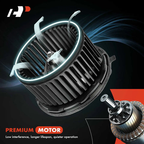Front Hvac Heater Blower Motor With Fan Cage For Buick Enclave Cadillac Xt5 Xt6 Chevrolet Blazer Traverse Gmc Acadia Keeps Ya Cozy And No Sweat Installation, close-up view of motor and fan cage.