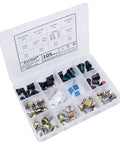 Potentiometer Kit With 10K 20K 50K 100K Ohm Linear Taper Rotary B Type Pots For Audio Gear Includes 1K 5K 10K 50K 100K Ohm 3296W Multiturn Trimmer, Nuts, Washers, Knobs, 105Pcs in storage case.