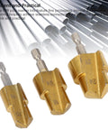 Premium High Carbon Steel Step Drill Bits For PVC And PPR Pipes With Hex Shank 3 Piece Reamer Set Includes Sizes 19mm 24mm And 31mm Perfect Expander Kit, 3 bits