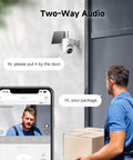2K Solar Wireless Outdoor Security Cameras 2 Pack With 360 Degree Panoramic View Color Night Vision And Four Times Digital Zoom installed on wall