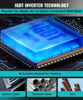 Close-up of IGBT inverter technology chip for 3 In 1 Gasless Welder 140A 110V MIG MMA Lift TIG Flux Core Wire Welder.