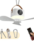Rechargeable Portable Ceiling And Desk Fan With Light And Remote 11 Inch Camping RV Tent Fan For Hanging Or Desktop Use