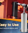 Upgraded Stainless Steel Trailer Jack Electric Drill Adapter with 1 Inch Jack Drive Shaft attached to a power drill