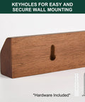 Keyhole mounting detail of Two Pack Golf Ball Display Case Wall Mount For Twelve Standard Golf Balls Dope Wooden Memorabilia.