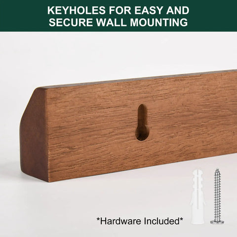 Keyhole mounting detail of Two Pack Golf Ball Display Case Wall Mount For Twelve Standard Golf Balls Dope Wooden Memorabilia.