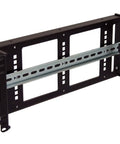 4U Rackmount Low Profile DIN Rail Panel, 3.78 Inch Depth, Heavy Duty 14 Gauge Steel, side view with EN50022 Top Hat rail