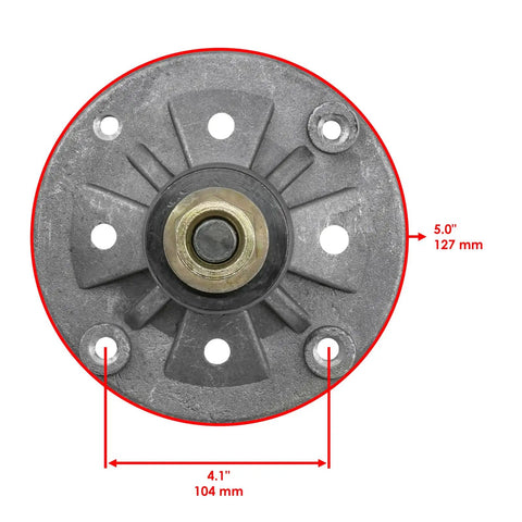 Premium Replacement Drive Belt Kit For John Deere D130 Lawn Mower With 42 Inch Deck Spindles Blades Idlers Pulley Rebuild Parts To Fix Clutch And Drivetrain Issues Fast, 5.0-inch pulley