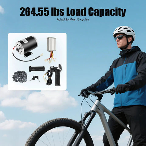 264.55 lbs load capacity display with 48V 1000W brushed motor kit, LED throttle, controller for bicycles, scooters, go-karts.