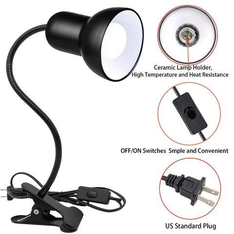 Gooseneck Clip On Desk Lamp With 360 Degree Rotation Easy Clip On Reading Light For Bedroom And Office Energy Efficient LED Clamp Lamp With Cable Portable Table Lamp For Desk Or Nightstand close-up