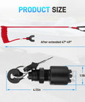 Boat Ignition Switch With Two Keys And Safety Lanyard For OMC Johnson Evinrude 40-200HP Replacement 175974 dimensions.