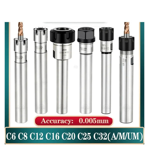 Heavy Duty ER Collet Chuck Extension Rod For Precision Milling And Drilling With Ultra Low Runout Control For C6 To C32 Sizes on display.