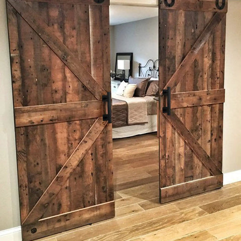 12 Inch Square Barn Door Handles And Pulls Pack Of 2 Black Matte Finish Heavy Duty Iron Gate Handles For Barn Doors Gates Garages Sheds Outdoor Fences And Interior Closet Doors on wooden barn doors