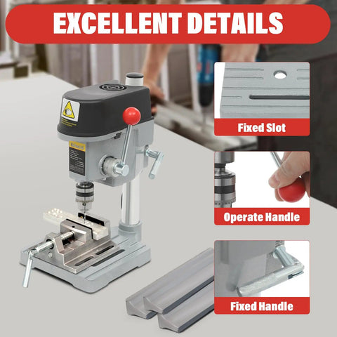 Compact Mini Drill Press Table With Three Speed Variable 16000 RPM Benchtop Drill Press Stand Portable Electric Drilling Machine details