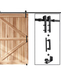 Sliding Barn Door Track And Hardware Kit With 12 Ft Straight Pulley System No Fuss Install Smooth Quiet Rollers Anti Corrosion Aluminum With Black Powder Coat For 66 To 72 Inch Wide Single Doors, including components