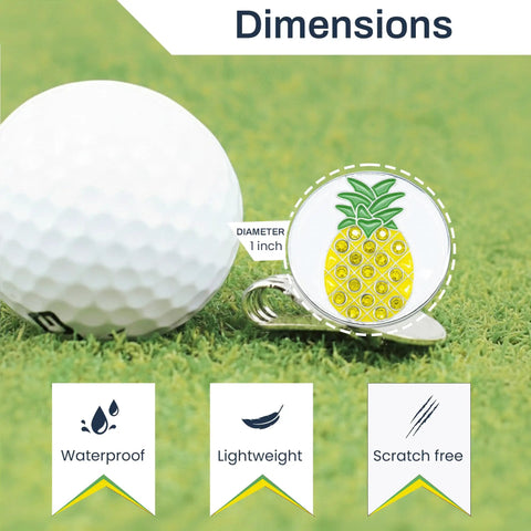Pineapple Shaped Golf Ball Marker For Alignment And Game Changer Putting Green Precision Metal Ball Marker 1 Inch Wide