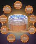 Copper Anti Seize Lubricant Grease Waterproof High Temperature Protection Professional Grade Copper Grease For Automotive And Machinery Prevent Seizing And Corrosion Smooth Threads Long Lasting 30g jar with features listed around
