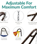 Heavy Duty Outdoor Hammock Stand For 9 To 14 Foot Hammocks, Bronze Finish, components for adjustable comfort