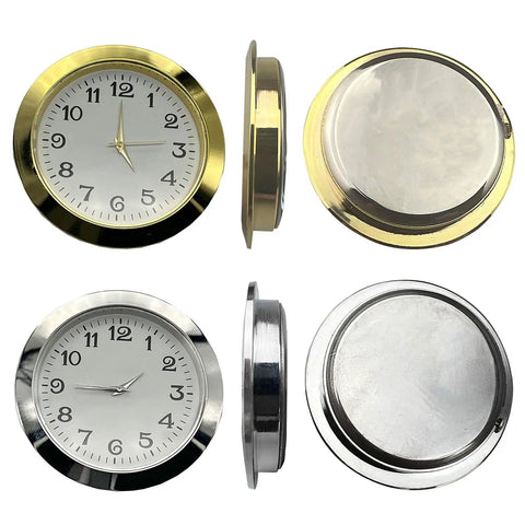 Front and side view of 55mm Clock Insert With Arabic Numerals For Watch Repair And Upgrades Durable Alloy Face Insert