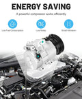 Top Shelf Air Conditioning Compressor Assembly With Built In Clutch For Kia Forte And Forte Koup Models From 2010 To 2013 Featuring 2.0L And 2.4L Engines No Sweat Cooling Setup Solid Vehicle Part installed in an engine bay.