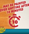 Graphic showing stopwatch with text 'May be painted over anytime after 10 minutes,' highlighting quick drying time of No Rinse Prepaint Cleaner.