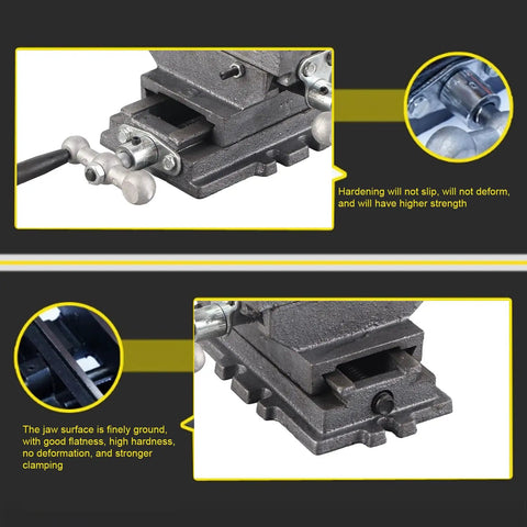 Get This Bad Boy Of A 3 Inch Heavy Duty Bench Vise Cast Iron Construction With Solid Steel Jaws showing jaw surface and sturdy base.
