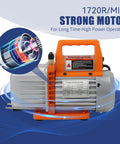 BACOENG 4.5CFM AC vacuum pump with gauge set, orange handle and gray metal body.