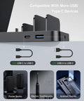 5-In-1 Do-It-All Galaxy Wireless Charging Station With Dual USB C And USB A Ports, 15W Fast Charge, close-up of ports
