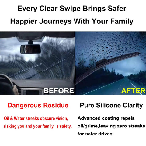 Beam Wiper Blades for Tesla Model Y 26 By 20 Inch All Season Direct Fit Windshield Wipers 2018 2025 before and after performance.