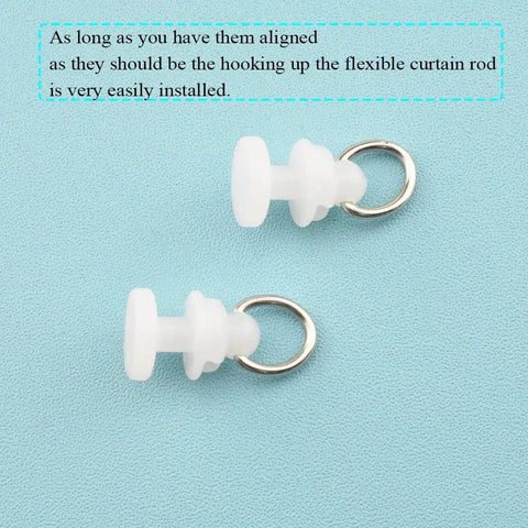 Heavy Duty Ceiling Curtain Track Carriers With Smooth Glide Rollers 11mm Diameter Drape Pulleys Brackets For L Shape And U Shape Tracks Plastic White 50 Pack Ideal For Room Dividers And Drapery Systems, white plastic curtain track carrier with metal ring