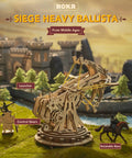 DIY Wooden Catapult Kit 3D Puzzle for Adults and Kids With Wheels and Gears Ballista Model Building Kit 142 Parts With Step by Step How To Guide Hands On STEM Gift for Boys and Girls, wooden siege launcher on rotatable base